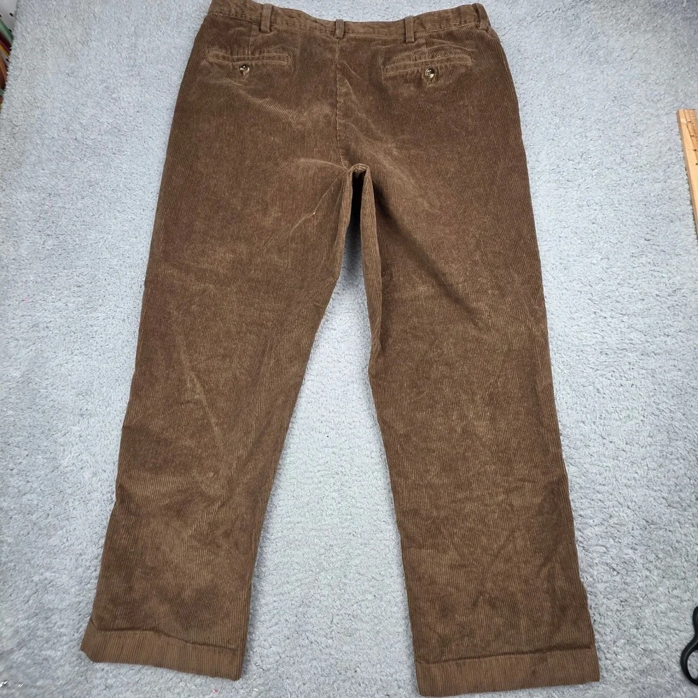 LL Bean Corduroy Pants Mens 38x29 Brown Comfort Waist Stretch Chino